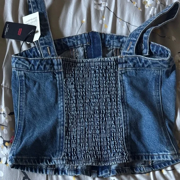 Levi's Blue Denim Crop Top - Picture 3 of 3